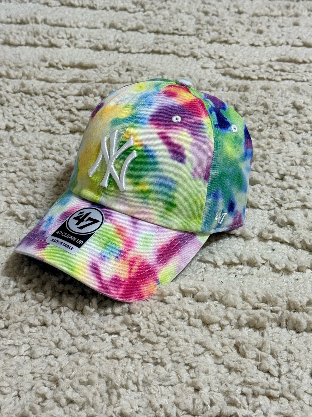 New 47 Brand Unisex New York Yankees Tie-Dye Clean Up Adjustable Hat